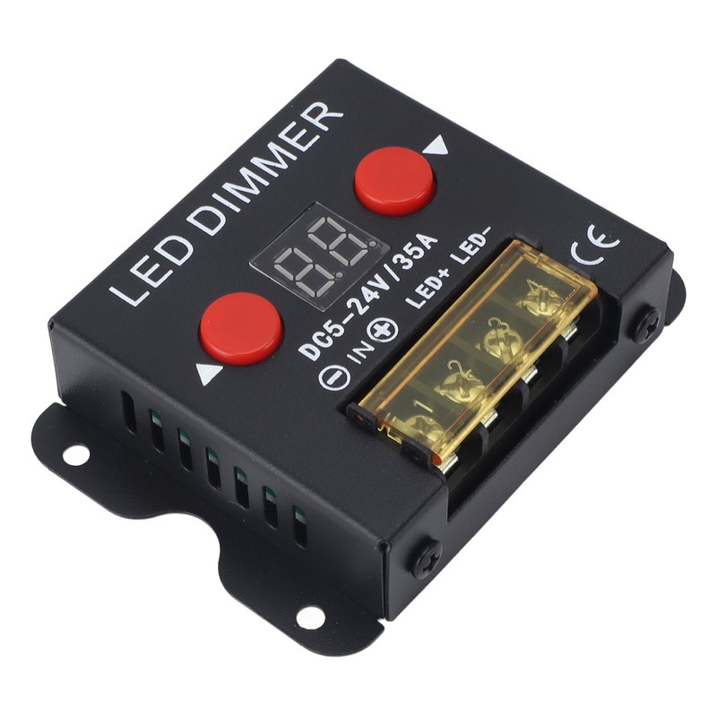 LED Light Strip Dimmer DC 5‑24V 35A PWM Dimming Controller