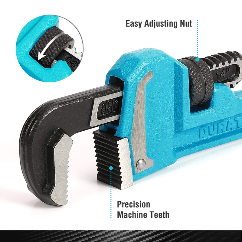 DURATECH 4-Piece Heavy Duty Pipe Wrench Set, 8",10", 14", 18",