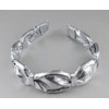 Shiny Silver lame headband 1.5 wide faux leather headband hair