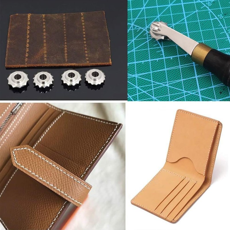 Namvo Manual Tracing Wheel And Crimping Wheel Leather Spacer Tool,