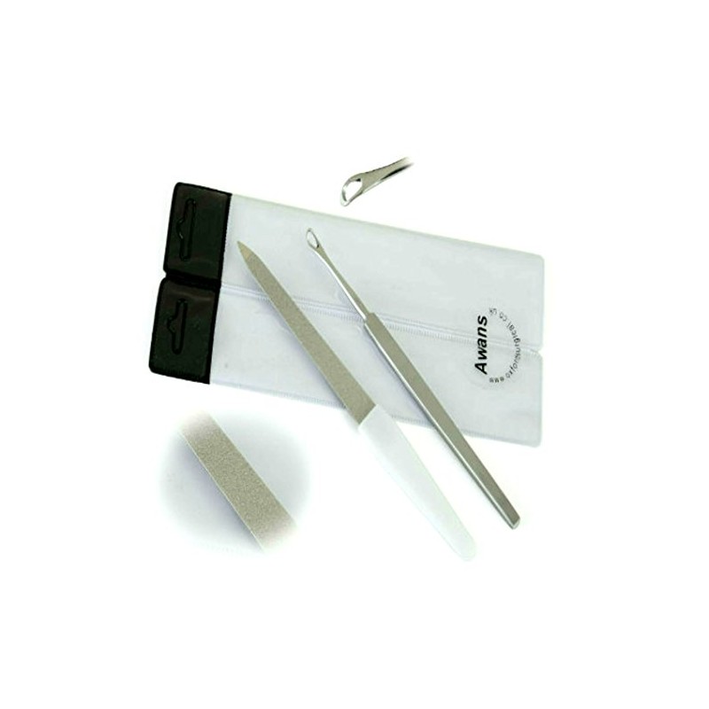 Earpick Wax Remover Stainless Steel, Nail File Set with Pouch
