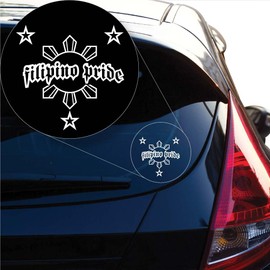 Filipino Pride Philippines Decal Sticker for Car Window, Laptop and More. # 1040 (8" x 8.2", White)