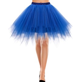 bbonlinedress Mini de la mujer clásico patticoat Tutu Capas Multicolor burbuja falda, Azul real