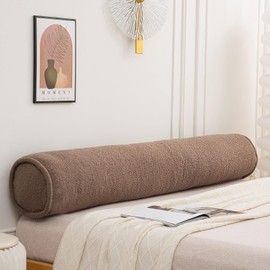 Konelia Body Pillows for Adults Neck roll Pillow for Sleeping Bolster Bed Pillow Decorative Cervical Long Pillow Cylinder Pillows for Knee Leg Neck (Coffee, 47.2"x7.9")