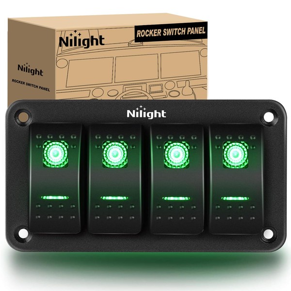 Nilight - Panel de interruptores basculantes de 4 puntos, interruptor
