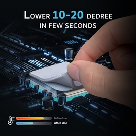 Aairhut Thermal Pad 13W/mK, 120x120x1mm Silicone Cooling Pad GPU CPU Non Conductive Heat Resistance Extreme Odyssey Cover with Dual Self-Adhesive Films for PC Laptop Heatsink/GPU/CPU/LED