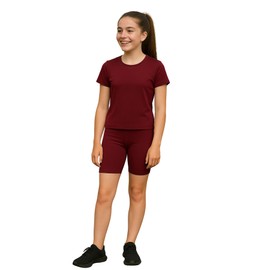PopCouture Girls Premium Activewear Gymnastics Sports Cycling Shorts Maroon 1-2 Year
