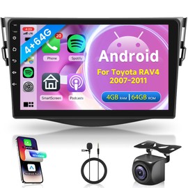 4G 64G for Toyota RAV4 2007-2011 Wireless Carplay Android Car Stereo, Rimoody 9 Inch Touch Screen Car Radio with GPS Navigation Bluetooth FM/RDS WiFi Android Auto AHD Backup Camera