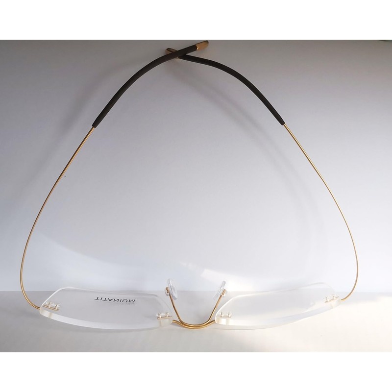 Circleperson Rimless Titanium Eyeglass frames Men Hingeless Light weight 55-18-140,