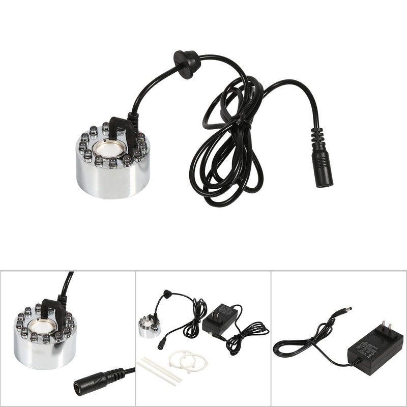 24V Color Changing Ultrasonic Mist Maker Fountain Atomizer Air Humidifier