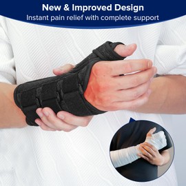 Lalent Wrist Support Brace with Metal Splint Thumb Support for Carpal Tunnel Arthritis Tendonitis Sprains, Wrist Splint for Trigger Thumb, Fit both Women and Men (Right Hand, S/M)