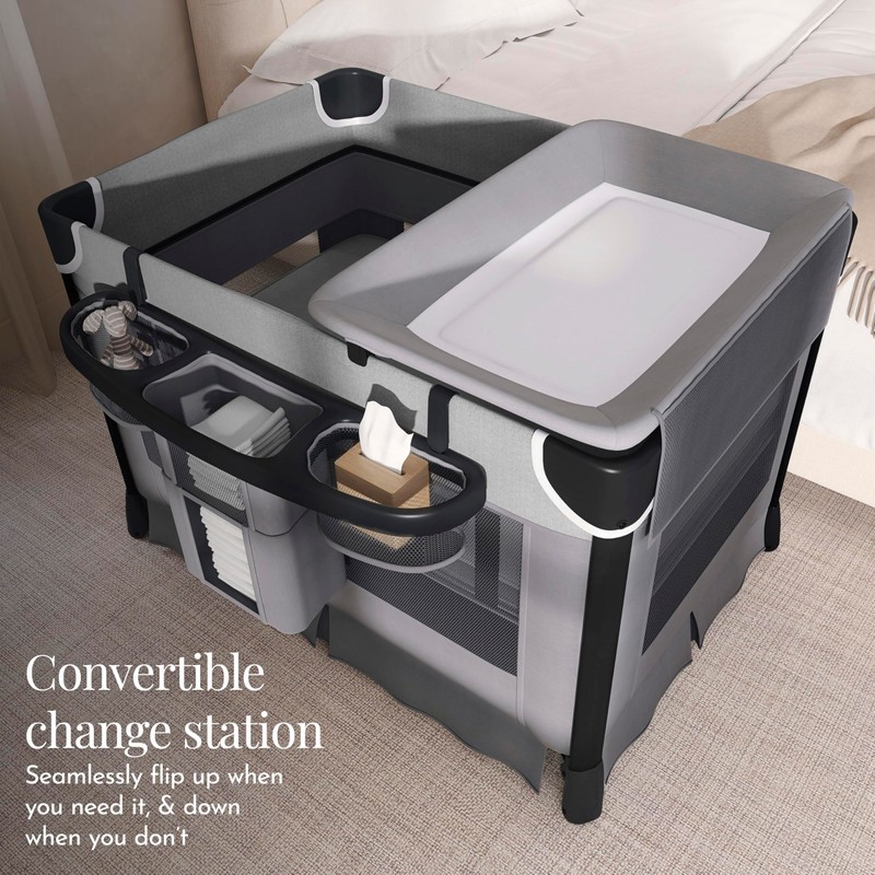 Evolur Cozy Cove All-in-One Portable Playard with Bassinet & Changing