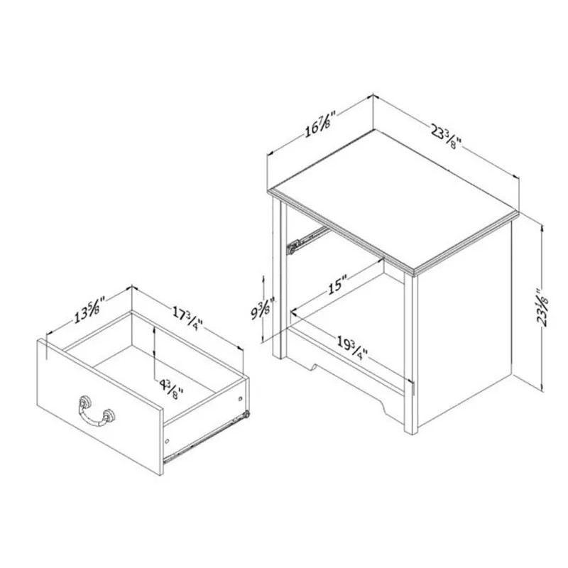 South Shore Aviron Nightstand in Blueberry