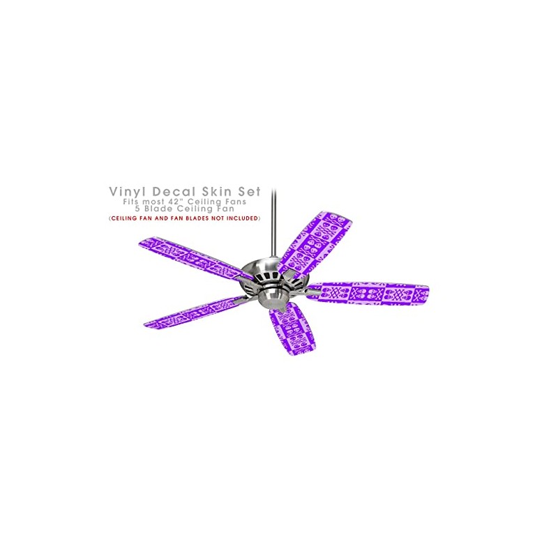 Skull And Crossbones Pattern Purple - Ceiling Fan Skin Kit