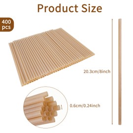 400 Pcs Sugarcane Straws Disposable, 8 In Drinking Agave Long Edible Compostable Biodegradable Cocktail Straws, Natural Brown Juice Coffee Tea Bulk Straw, Sturdy Straw for Drinks Home Restaurant