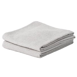 Imabari Towel Brand Certified Face Towel, Set of 2, Approx. 13.0 x 30.3 inches (33 x 77 cm), Made in Japan, Ribbed, Soft, Thin, Quick Drying, Highly Absorbent, 100% Cotton, Warm Gray