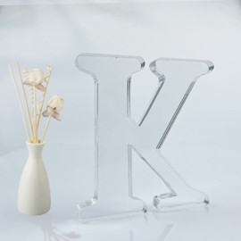4 Inch Designable Acrylic Letters Unfinished Acrylic Letters for Wall Decor Decorative Standing Letters Slices Sign Board Decoration for Craft Home Party Projects (K)