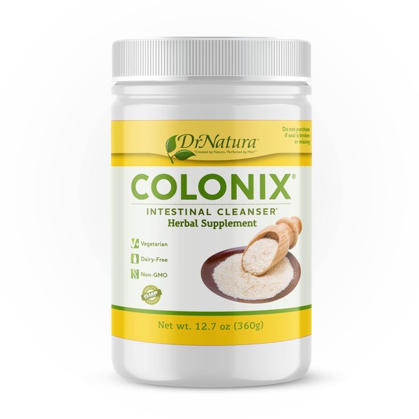 Dr Natura Colonix Intestinal Cleanser, All-Natural Daily Fiber, Colon Detox and Cleanse, Supports Healthy Colon, Intestines, Gut, 30 Day Serving, 12.7 Oz