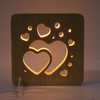 Wooden 3D LED Light Valentine's Day Hollow Hearts Shape Style