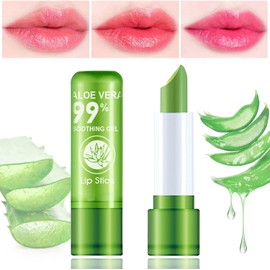 Bálsamo Labial Lápiz Labial con Cambio Color Temperatura Mágica, Hidratante de Labios Aloe Vera, Maquillaje Labios Nutritivo Larga Duración, Lip Balm Brillo Labios Aloe Vera Regalo de Cumpleaños