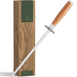 WALDWERK Premium Honing Rod - Honing Steel Made of Hardened Steel with Elegant Wooden Handle - 100% Plastic-Free Sharpening Steel for - Kitchen Knife Sharpener - Knife Sharpeners for Kitchen Knives
