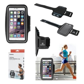 DFV mobile - Armband Professional Cover Neoprene Waterproof Light Reflecting Wraparound Sport with Buckle for Oukitel U8 Universe Tap - Black