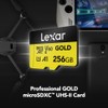 Lexar 256GB Professional Gold Micro SD Card, UHS-II, C10, U3,