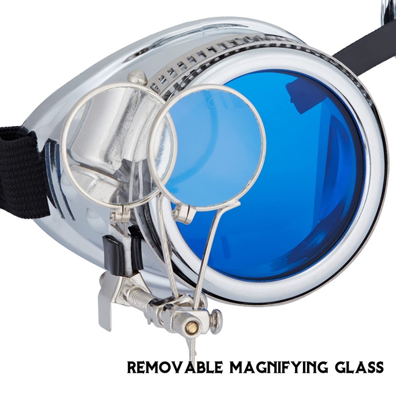 Steampunk Goggles Victorian Style Rave Glasses?with Double Ocular Loupe Vintage