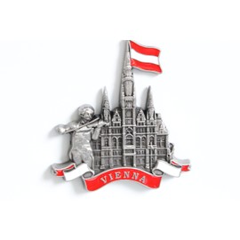 3D City Metal Fridge Magnets Country Holiday Souvenir London Paris NewYork Berlin Dubai Amsterdam Rome Prague Milan Barcelona Venice (Vienna)