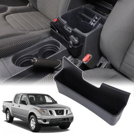 Bekantogy Center Console Storage Box Organizer Tray for Nissan Frontier 2016, ABS Armrest Front Organizer, Black