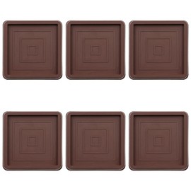 Tiardey 6 PCS 2.5inch Square Furniture Coasters for Hardwood Floors Non-Slip Rubber Furniture Feet Pads for Bed Stoppers (Brown)