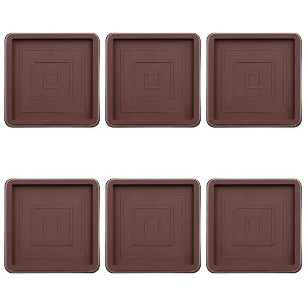 Tiardey 6 PCS 2.5inch Square Furniture Coasters for Hardwood Floors