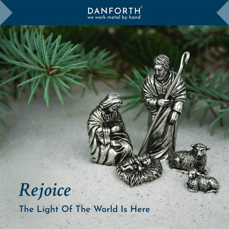 DANFORTH Pewter Port Sheep with Lamb - Pewter Nativity Figurine