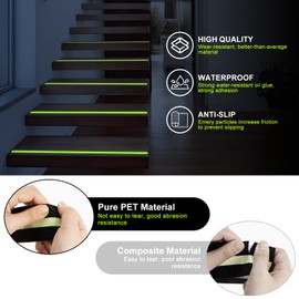 CARGEN Anti Skid Tape with Glow in The Dark, Heavy Duty Stair Safety Strips Non Slip Tape for Outdoor or Indoor Steps, 2 Inch x 16.4 Feet