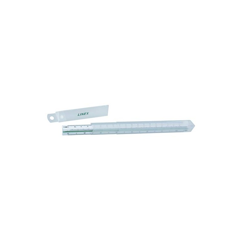 Linex 311 Triangular Scale with Coloured Chamfer 30 cm, Pitch