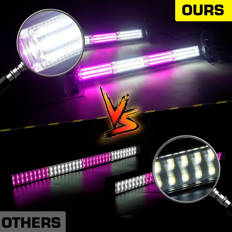 LRTER 2x17.7 Emergency Flashing Warning Strobe Lights Bar w/Digital Display