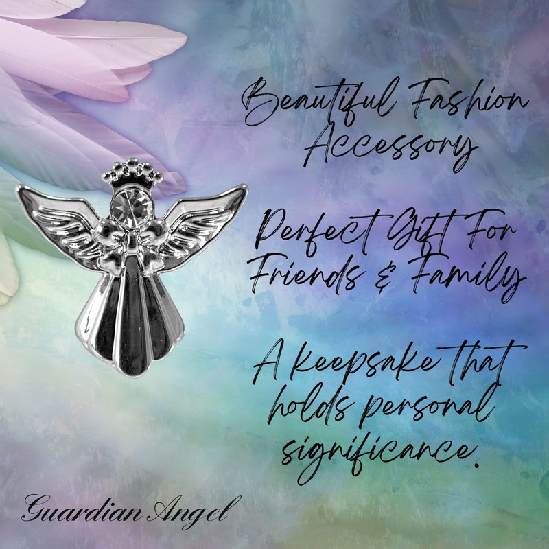 Good Luck Silver Coloured Angel Pin With Gem Stone Sentimental