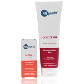 Set of Fußpunkt Protective Cream 125 ml + Fußpunkt Nail Oil 20 ml for Fungal Sensitive Skin