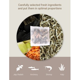 Jeju Island Radish, Korean Dried Seafood Mixed Dashi Pack (15g×27 Packs), 제주 무 다시팩