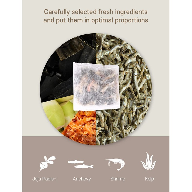 Jeju Island Radish, Korean Dried Seafood Mixed Dashi Pack (15g×27