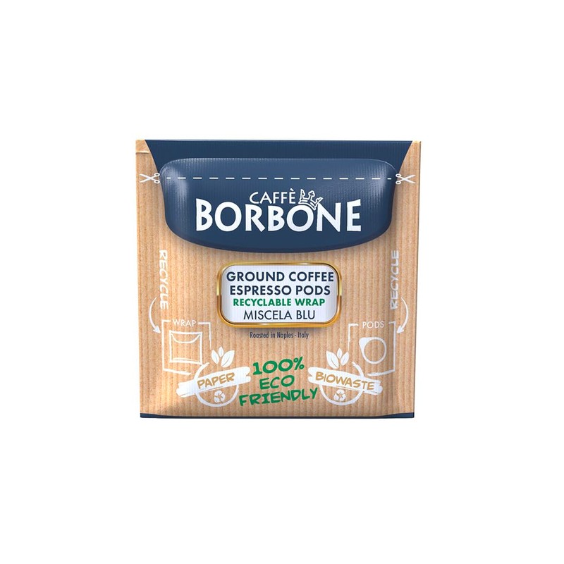 Caffè Borbone Espresso Paper Pods, Blue Blend, Balanced and Full-Bodied,