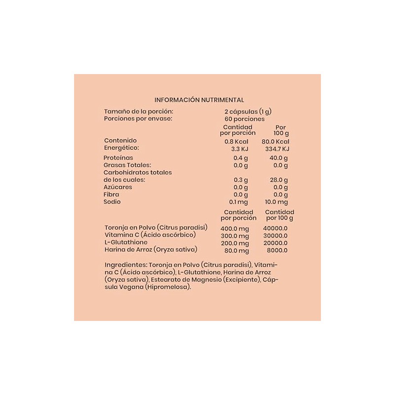 L-Glutathione Suplemento Alimenticio de Joycare Juliana, 120 Cápsulas con Vitamina