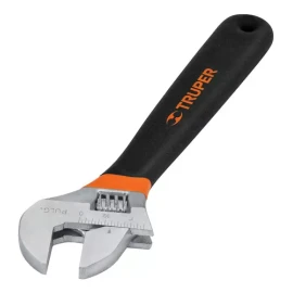 Truper Llave Ajustable (perico) 10' Cromada Mango De Pvc, Truper