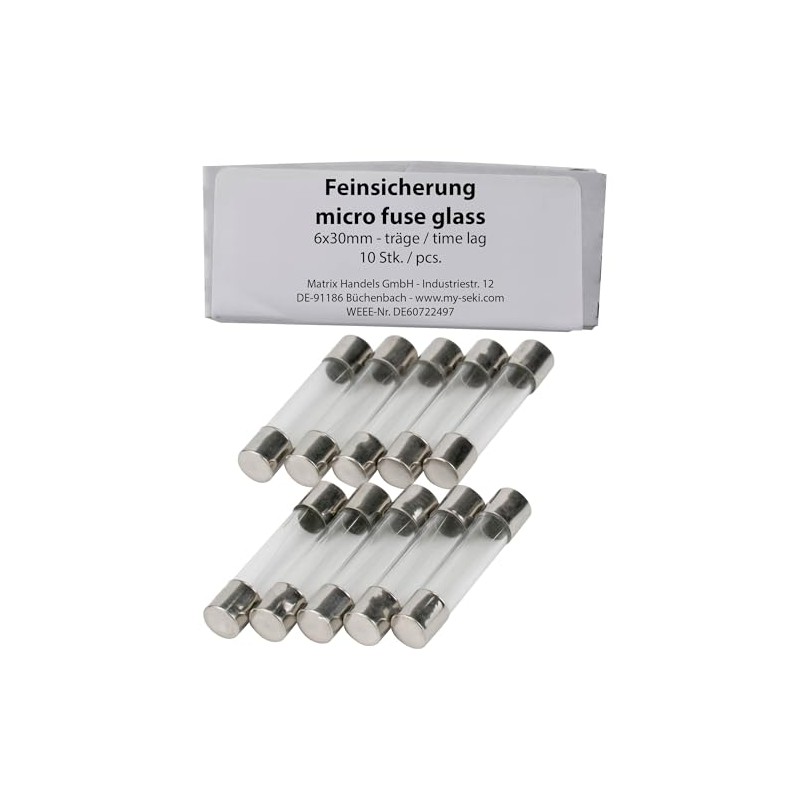 SeKi Micro Fuse 0.1 A (100 mA), 6 x 30