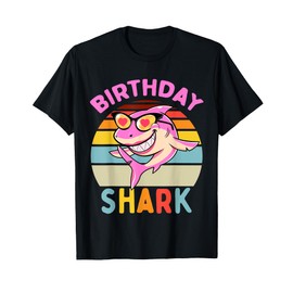 Shark Birthday Toddler Girls Kids Matching Family Girl T-Shirt