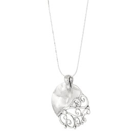 Silpada 'Open Ending' Sterling Silver White Cubic Zirconia Pendant Necklace, 18" + 2"