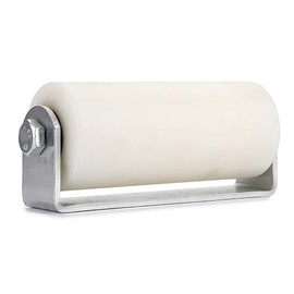 Skelang 6" Slide Gate Guide Roller with Post Welded Bracket, UHMW Hard Nylon Sliding Rolling Gates Guider, Heavy Duty Sealed Ball Bearing Side Roller Assembly (White - 6 inches)