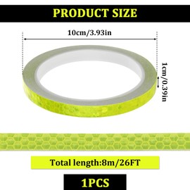 Reflective Tape Outdoor Waterproof Tape Neon Reflector Strips High Visibility Safety Warning Self-Adhesive Tapes Yellow Fluorescent Reflective Tape for Bikes Bicycles Helmets Trailers（0.4inx26ft ）