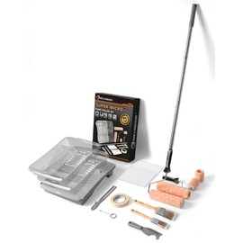 ROLLINGDOG Paint Roller kit - 3 Inch and 9 Inch Paint Roller 18Pcs Wall Painting Supplies Microfiber Paint Rollers with Extension Pole for Painting Walls