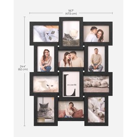 SONGMICS Collage Picture Frames, 4x6 Picture Frames Collage for Wall Decor Set of 12, Multi Family Photo Frame for Gallery Decor, Hanging Display, Assembly Required, Black